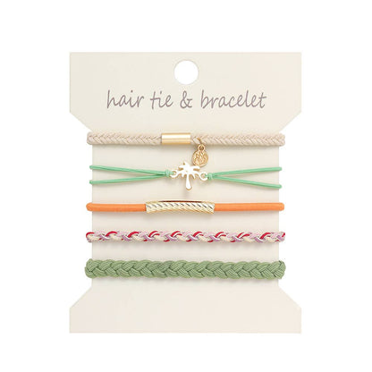 Bohemian Hair Tie Bracelet Set Palm
