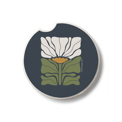 "Bohemian Floral" Absorbent Stone Car Coaster 1pk
