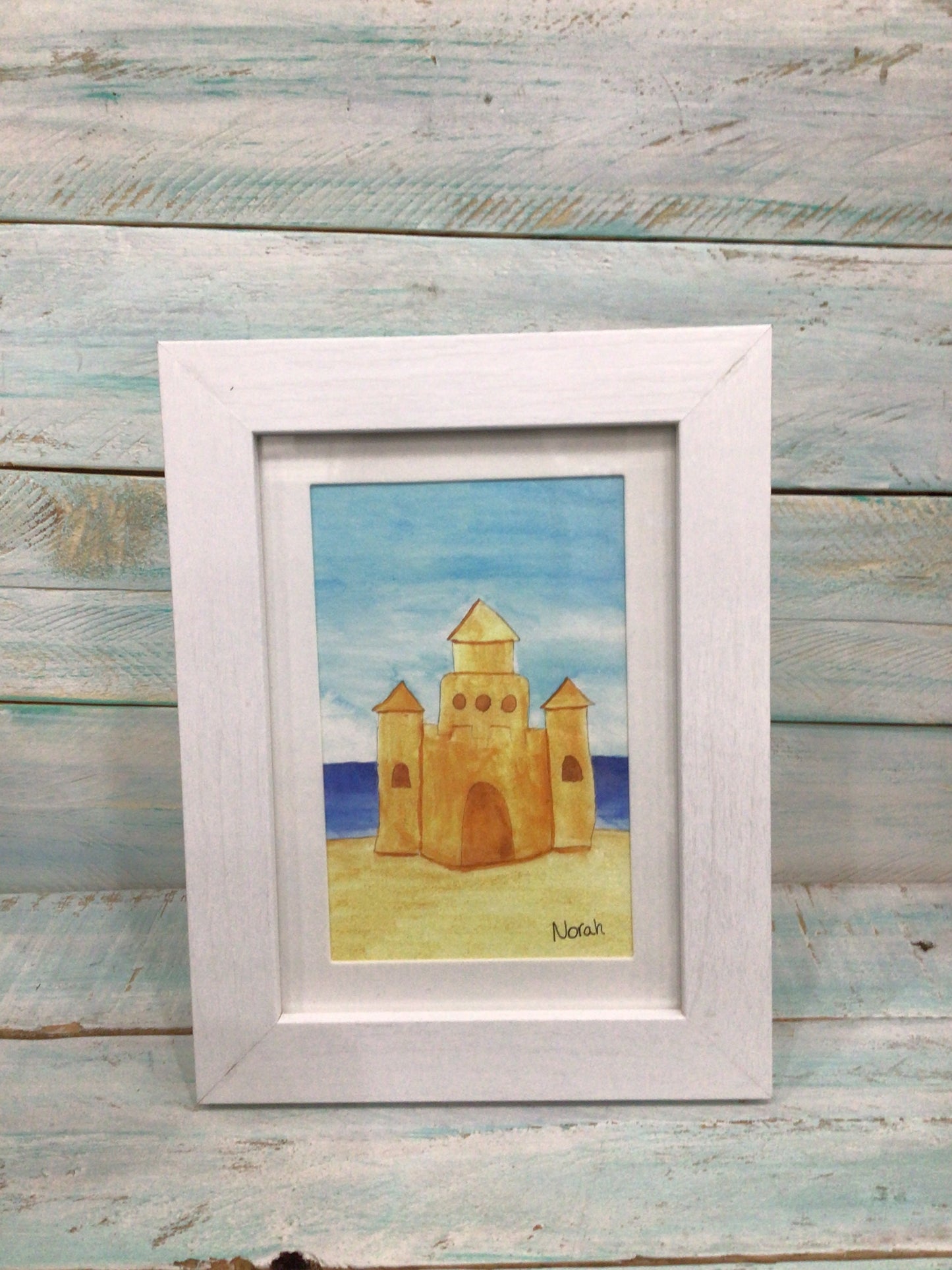 5x7 Sand Castle, Art by Norah Marie