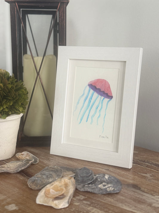 5x7 Pink Jellyfish by Noelle