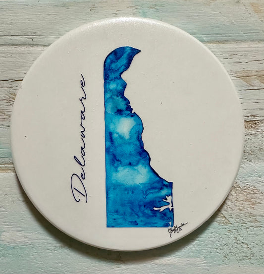 Delaware Round Coaster by Cheryl Zapata Art