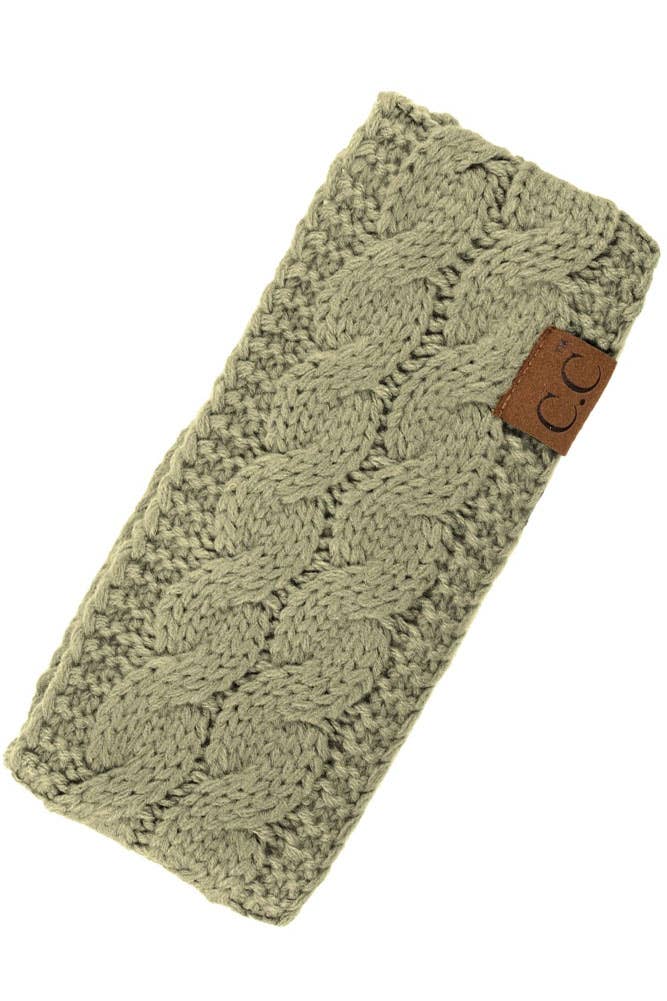 New Sage Cable Knit Solid Headband