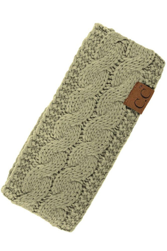 New Sage Cable Knit Solid Headband