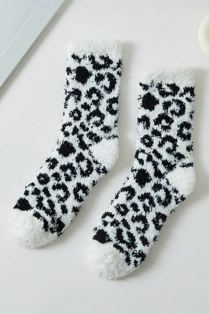 Leopard Pattern Fuzzy Winter Socks