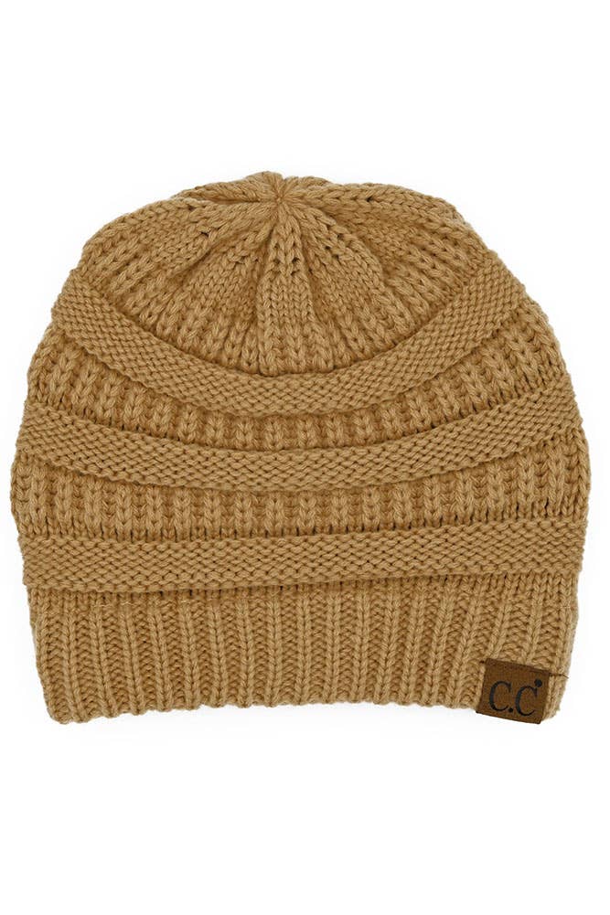Desert Camel Cable Knit Classic Beanie Winter Hat: