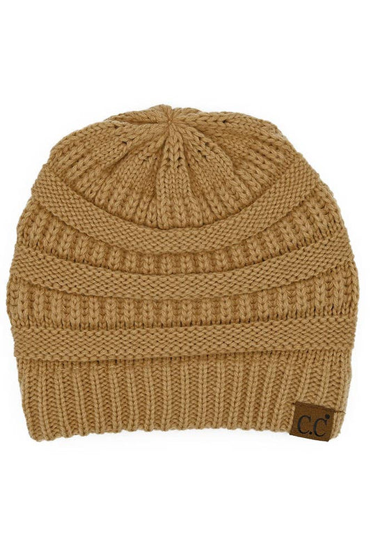 Desert Camel Cable Knit Classic Beanie Winter Hat: