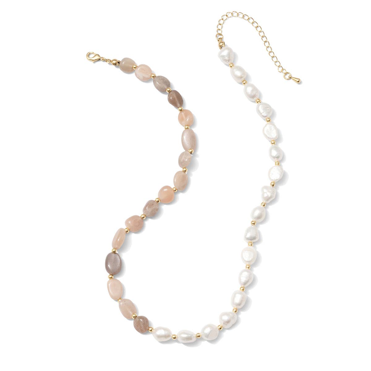 Pearl & Stone Statement Necklace: Rose