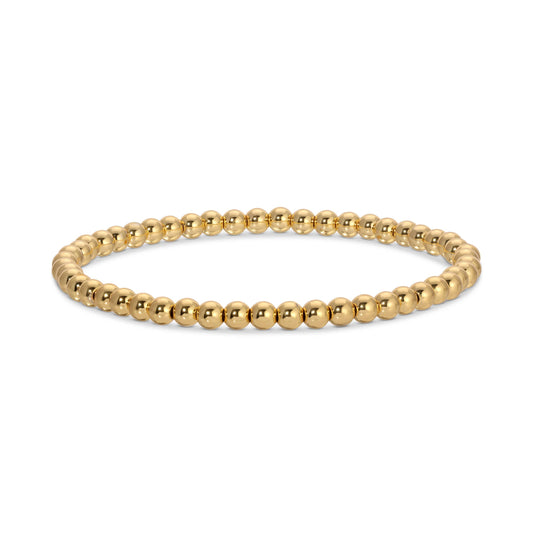 4mm Bead Stretch Bracelets: Gold