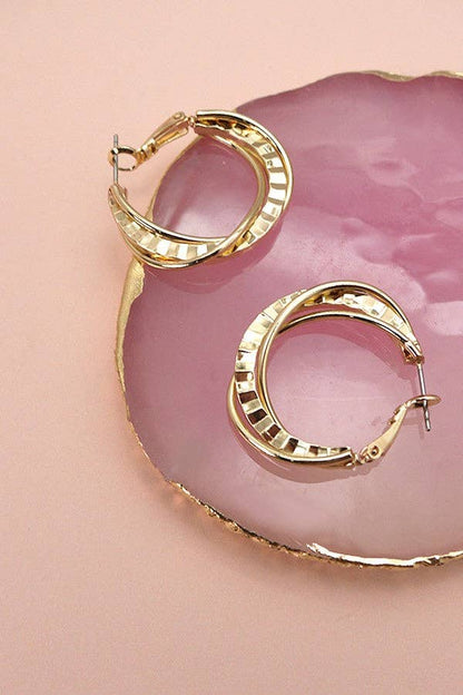 Gold Intertwined Hoop Earring