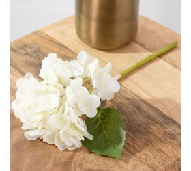 13" White Hydrangea Stem