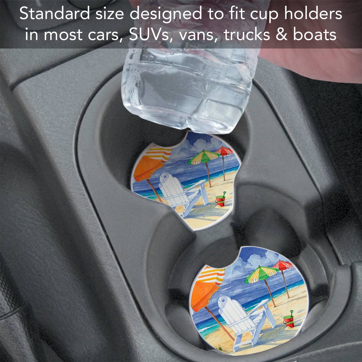 Beach Umbrellas Absorbent Stone Car Coaster 1 Pk