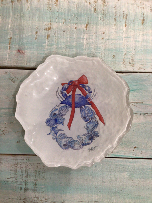 Bountiful Shell Wreath 5" Trinket Dish from C.Zapata Art
