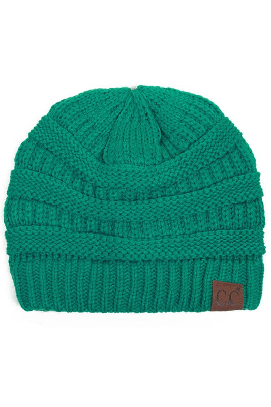 Sea Green Cable Knit Classic Beanie Winter Hat
