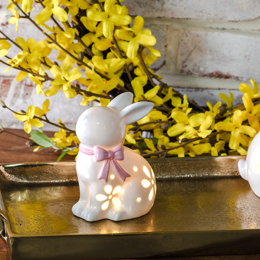 3.5"L Bow Bunny LED Light UP