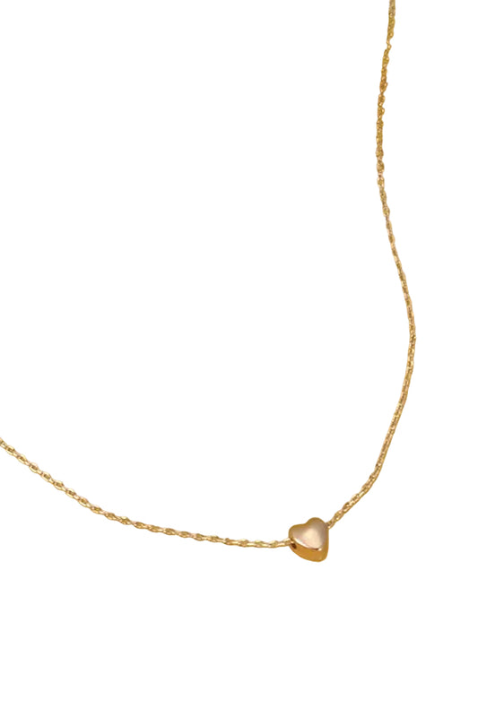 Mini Delicate Puffy Heart Chain Necklace
