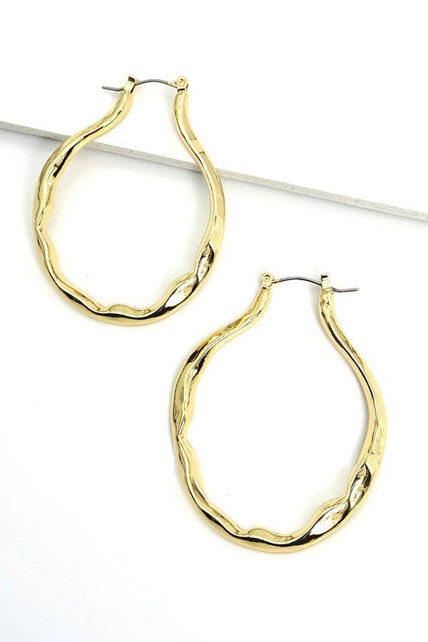 Hammered Gold Hoop