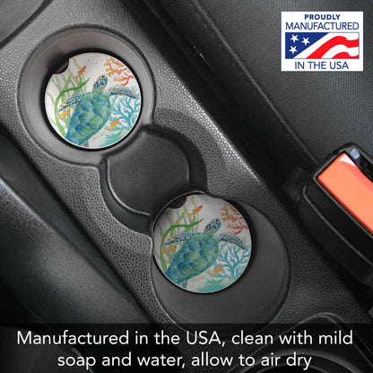 Sea Life Serenade Absorbent Stone Car Coaster 1 Pack