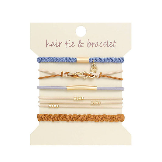 Bohemian Hair Tie Bracelet Set, BL