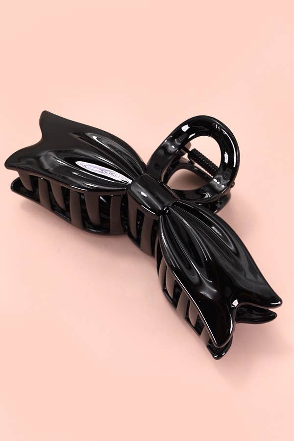 Large Bow Ribbon Shiny Hair Claw Clip