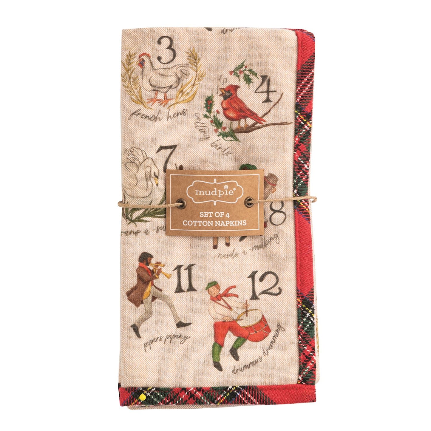 12 Days Of Christmas Dinner Napkin Set