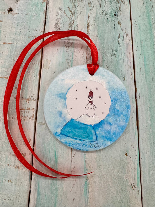 Snowman Snow Globe Ornament by Noelle (Boxed)