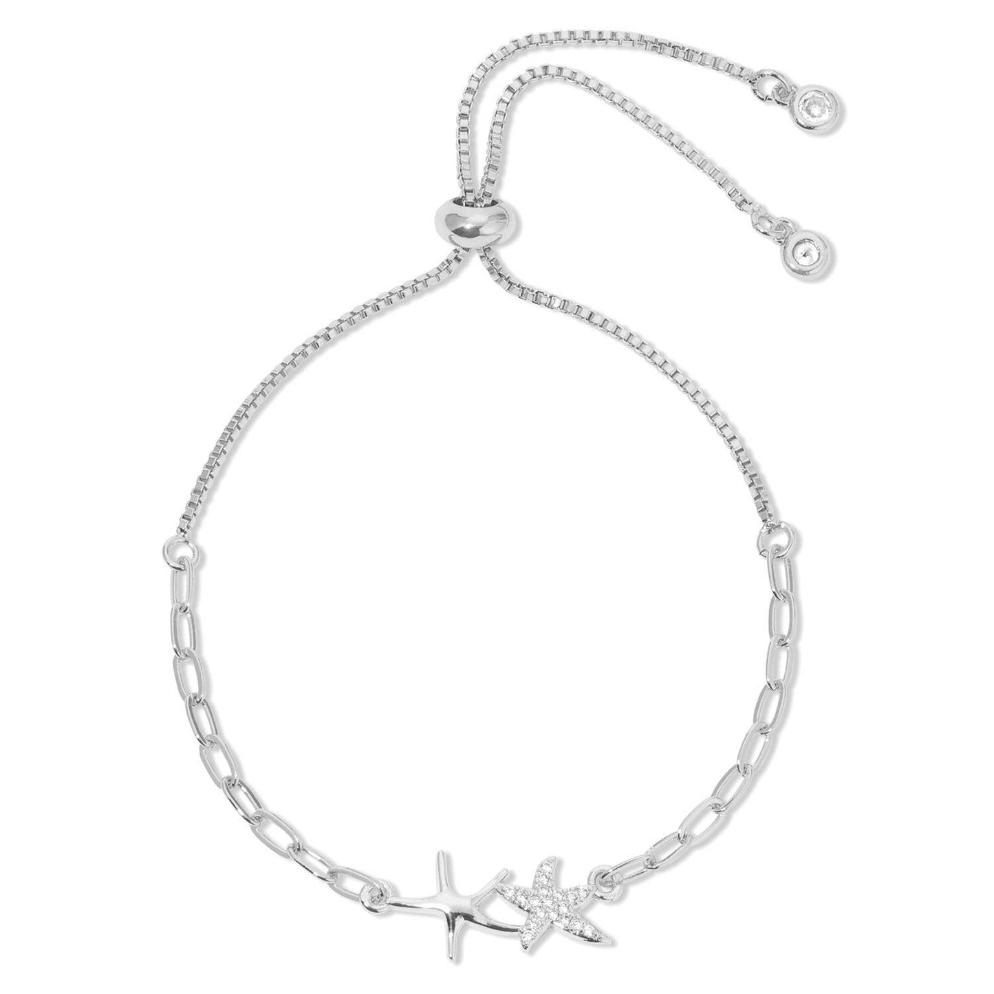 Silver Double Starfish Pulley Bracelet