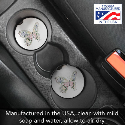 "Nature Butterfly" Absorbent Stone Car Coaster 1pk