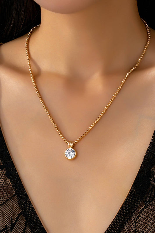 Rhinestone Zircon Statement Bold Pendant Necklace