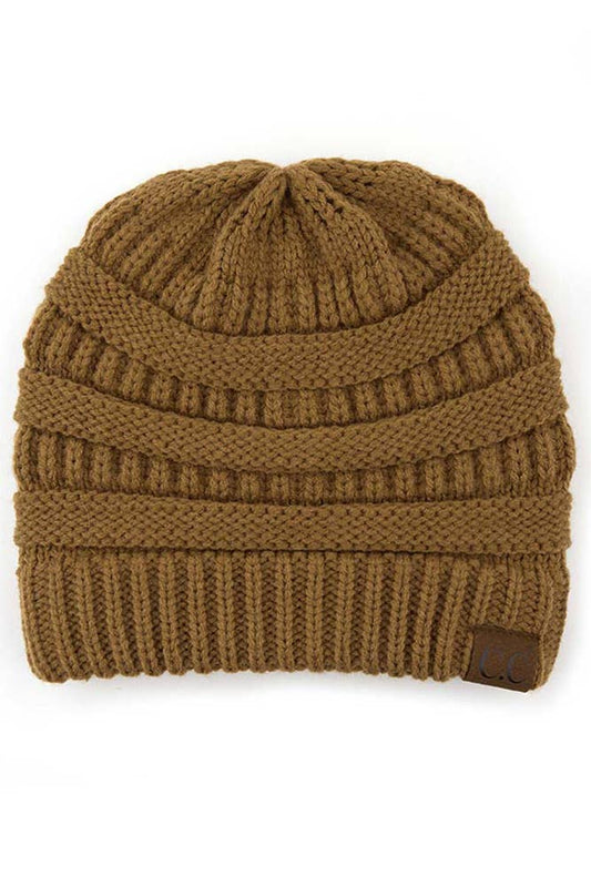 Golden Walnut Cable Knit Classic Beanie Winter Hat