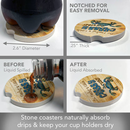 A Little Crabby Absorbent Stone Car Coaster 1 Pack