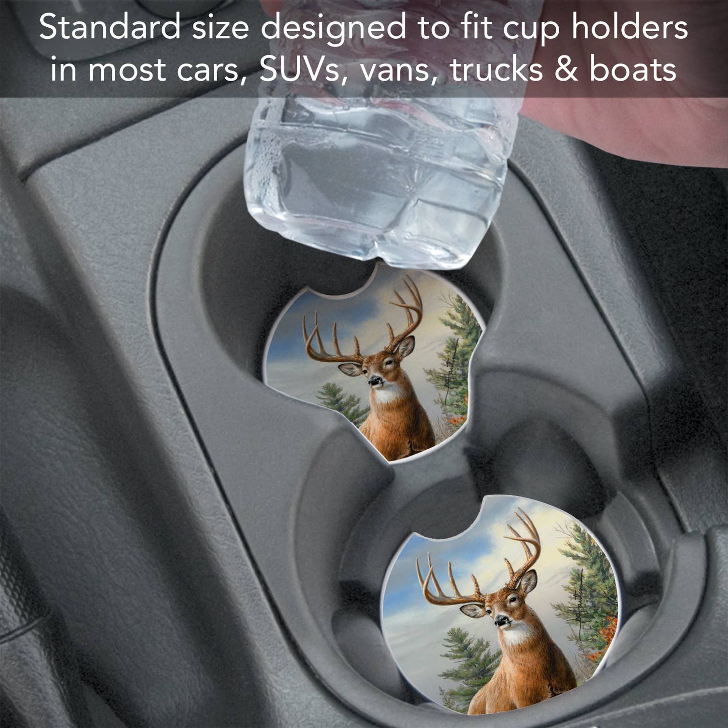 Morning Light Absorbent Stone Car Coaster 1 Pk