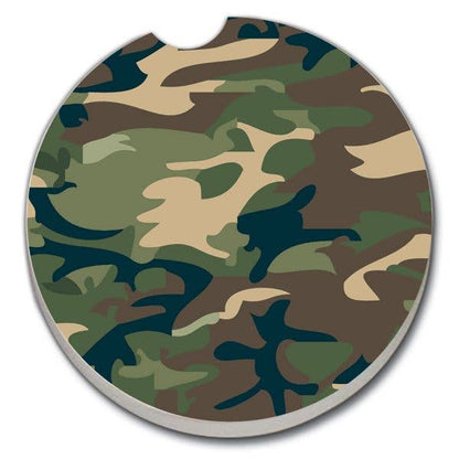 Camouflage Absorbent Stone Car Coaster 1 Pk
