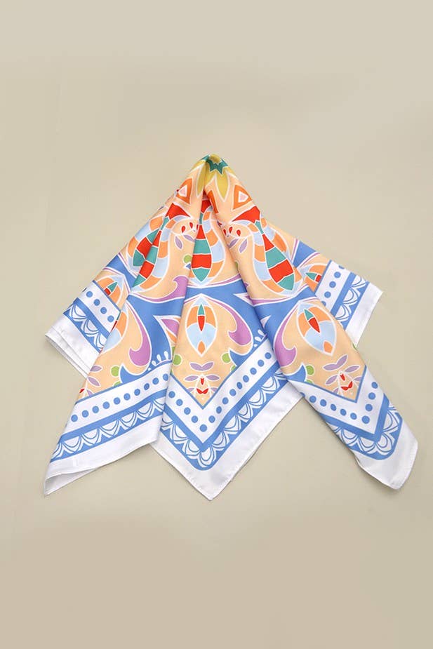 Tribal Print Silky Feel Bandana Scarf