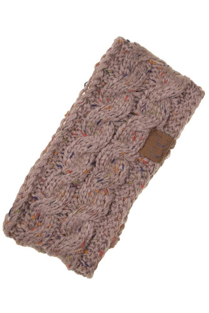 Ivory Chunky Knit Confetti Sherpa Lined Headband