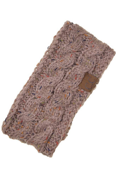 Ivory Chunky Knit Confetti Sherpa Lined Headband