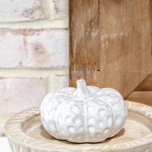 Wide White Dimple Pumpkin