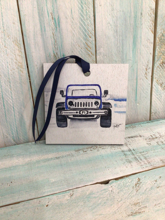 FI Jeep Wood Ornament
