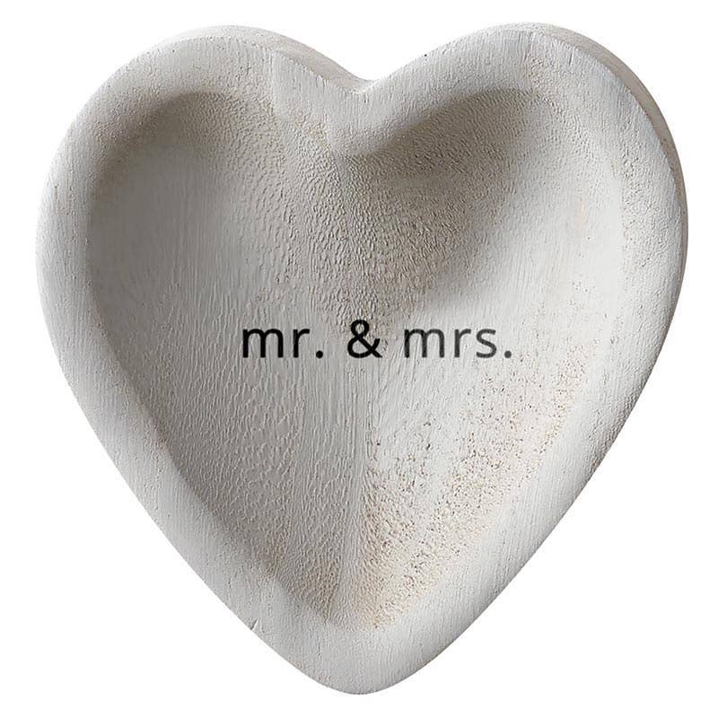 Mr. & Mrs. Paulownia Heart Trinket Tray