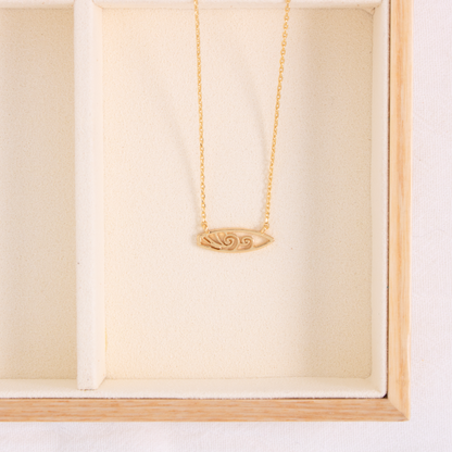 Petite Surfboard Wave Necklace