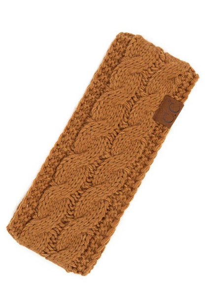 Beige Cable Knit Solid Headband