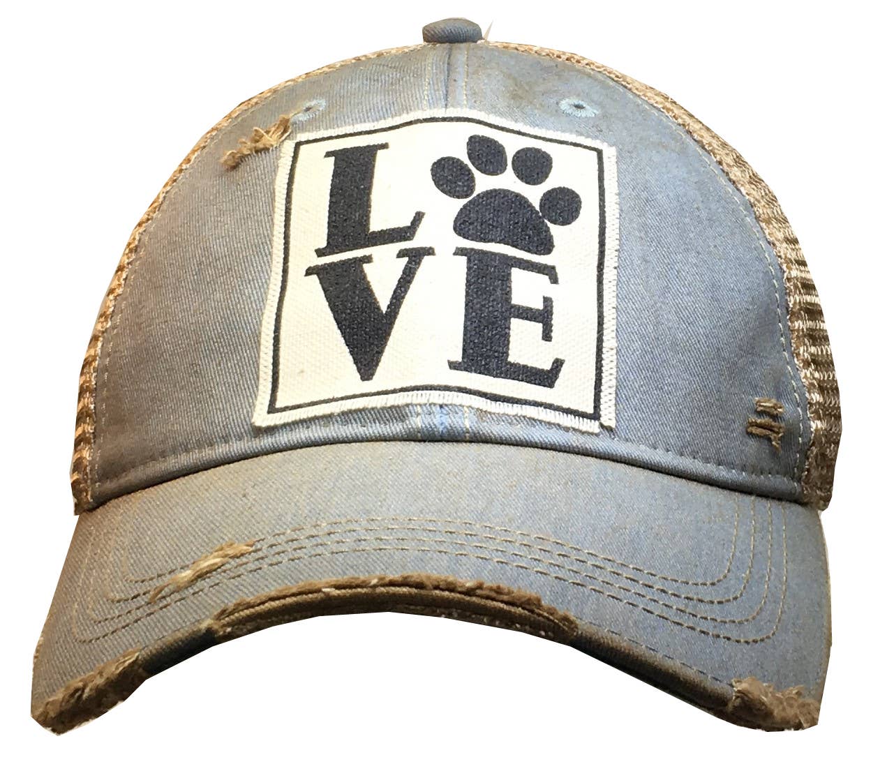 Love (PAW) Distressed Trucker Cap