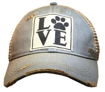 Love (PAW) Distressed Trucker Cap