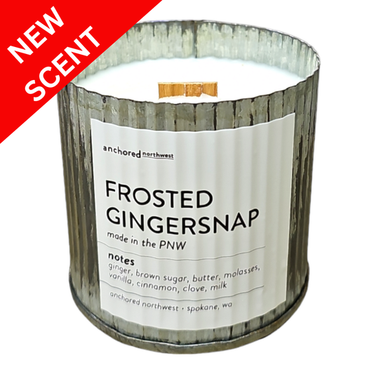 Frosted Gingersnap Rustic Vintage Wood Wick Fall Candle: 10oz
