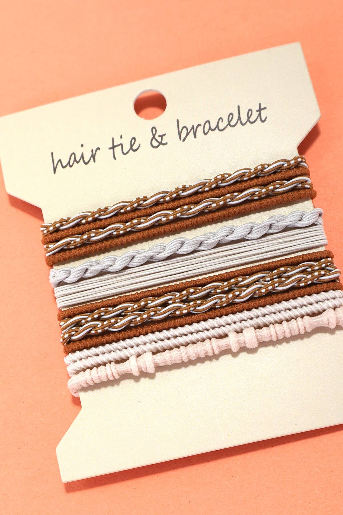 BOHO DUAL FUNCTION KNOT BRACELET HAIR TIES Off White