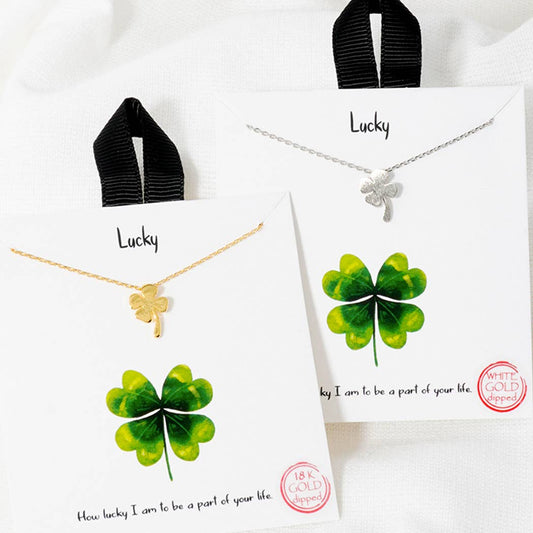 Four Leaf Clover Pendant Gold Dipped Necklace