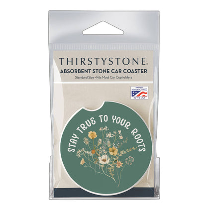 "Roots" Absorbent Stone Car Coaster 1pk