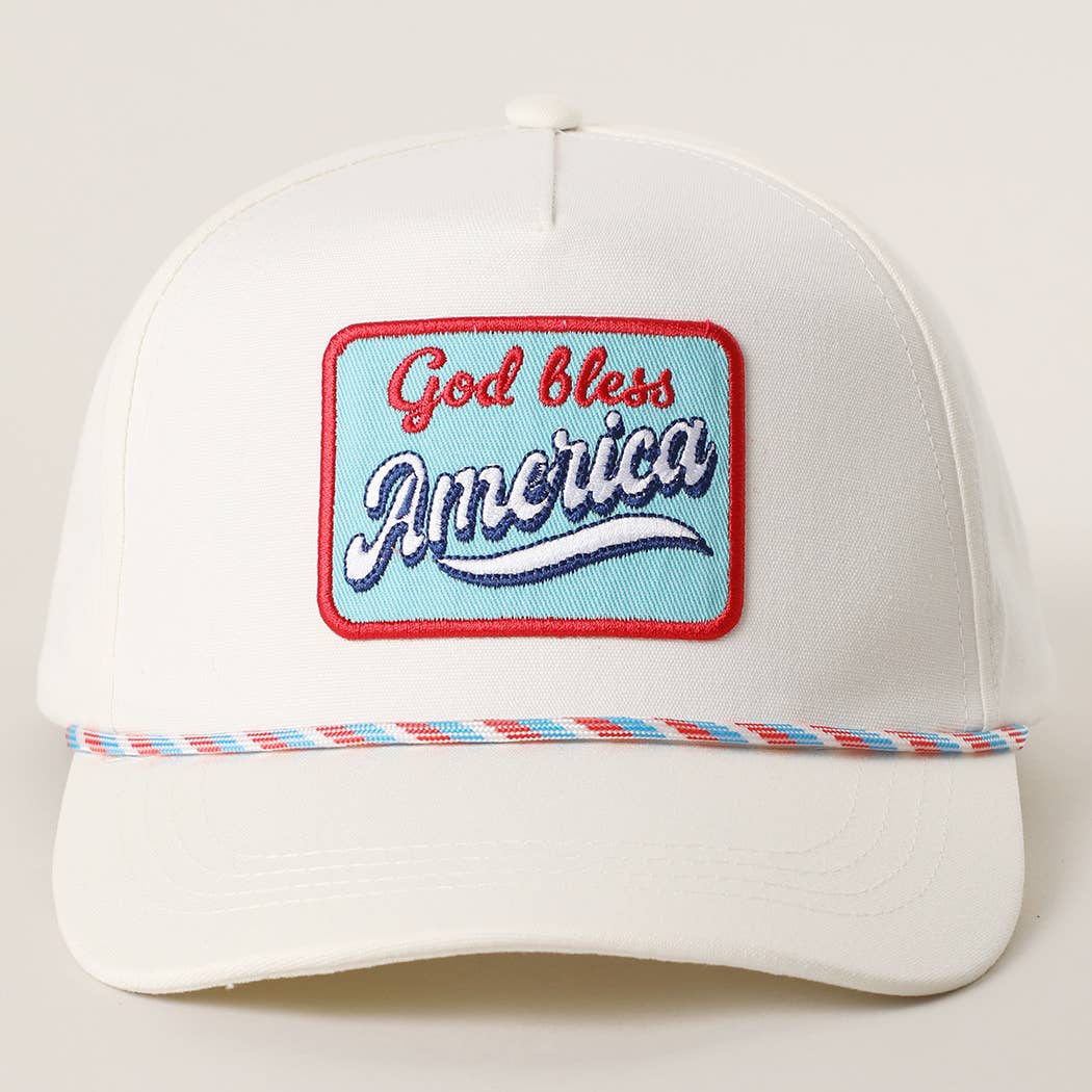 God Bless America Embroidered Patch Trucker Hat: MULTI / One Size