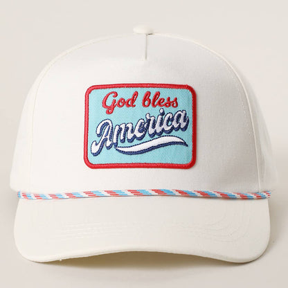 God Bless America Embroidered Patch Trucker Hat: MULTI / One Size