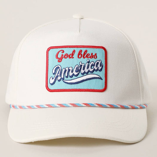 God Bless America Embroidered Patch Trucker Hat: MULTI / One Size