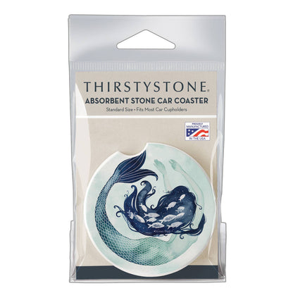 "Mermaid Scales" Absorbent Stone Car Coaster 1pk